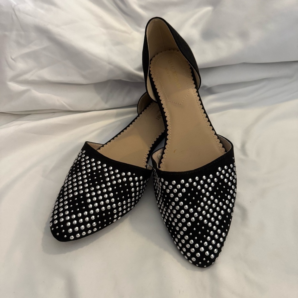 NWOT Isaac Mizrahi D'Orsay Faux Suede Studded Pointed-toe Flat